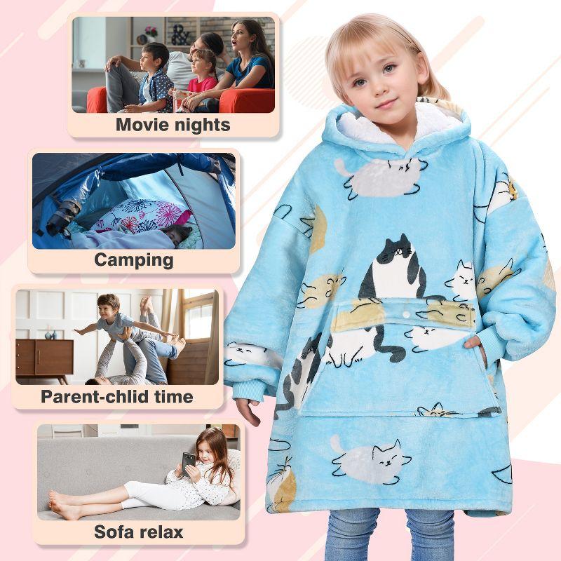 Catalonia Catalonia Blanket Hoodie for Kids, Oversized Wearable Fleece Sweatshirt Pullover for Teens Youth
