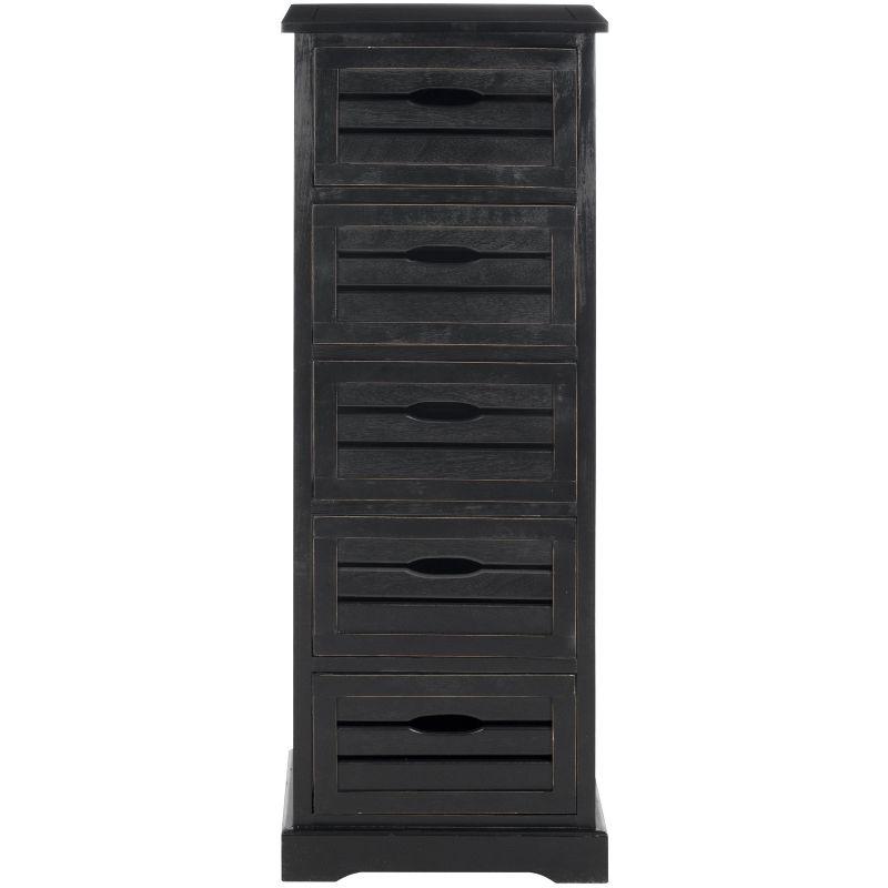 Samara 5 Drawer Cabinet - AMH5714 - Distressed Black - Safavieh Couture