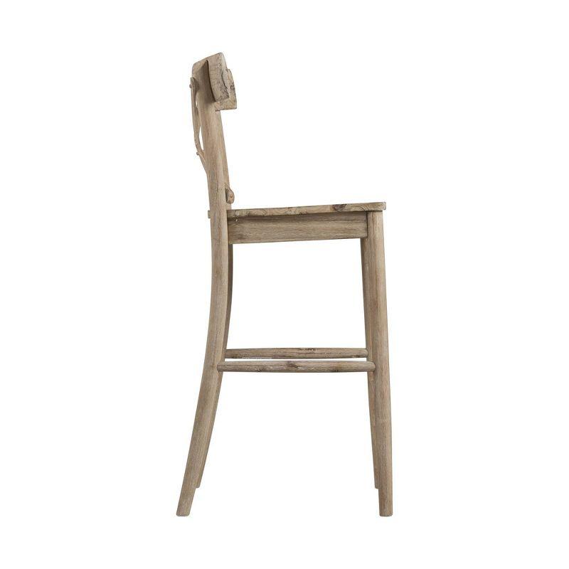 1pc Keaton Barstool Beach - Picket House Furnishings: Rustic Acacia Wood, Fixed Height, Mid-Century Modern Design