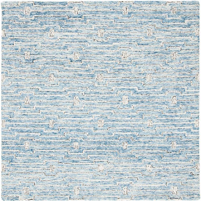 Micro-Loop MLP178 Hand Tufted Area Rug - Light Blue/Ivory - 5'x5' - Safavieh.