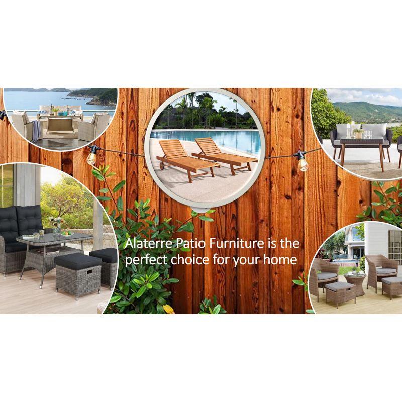Caspian 73" Wide Eucalyptus Wood Outdoor Lounge Chair with Mesh Seating