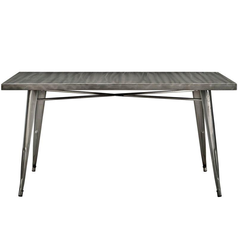 Urban Gunmetal Grey 59.5" Steel Square Dining Table