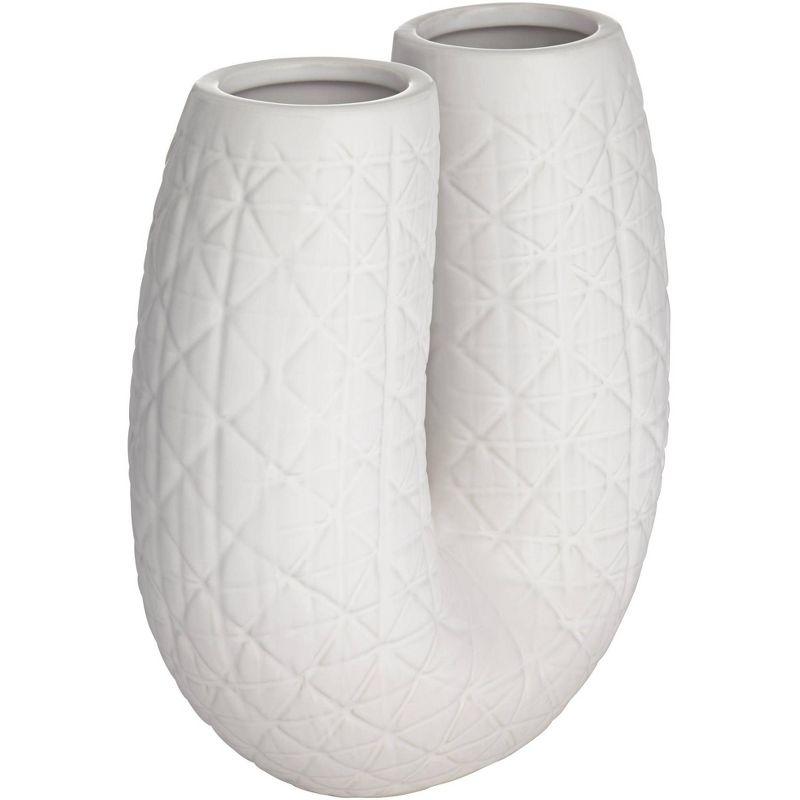 Albuquerque Matte White 12" Porcelain U-Shaped Decorative Vase