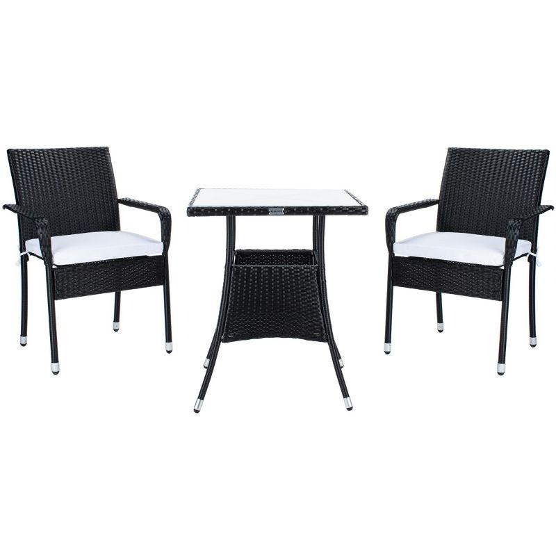 Laban Bistro Set - Outdoor - PAT7718 - Black/White - Safavieh