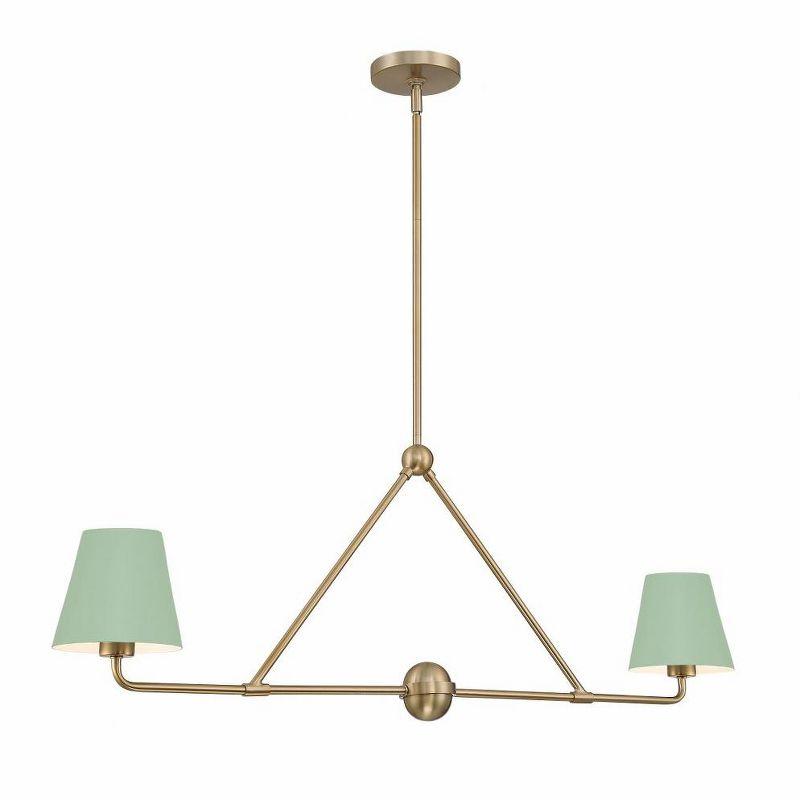 Crystorama Lighting Xavier 2 - Light Chandelier in  Vibrant Gold/Green