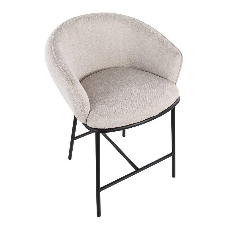 Set of 2 Ashland Counter Height Barstools Cream - LumiSource: Upholstered, Steel Frame, Foam Filled, Fixed Height