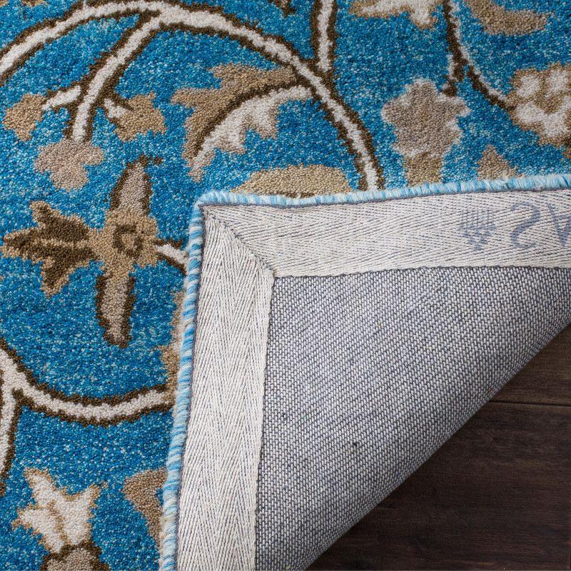 Handmade Blue/Taupe Wool 5' x 5' Square Tufted Rug