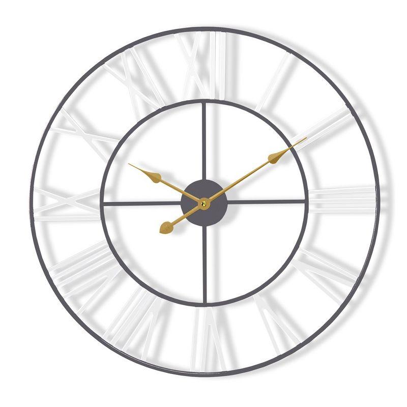 Sorbus Oversized Metal Decorative Analog Round Wall Clock - Beautifully decorate any wall space in the household