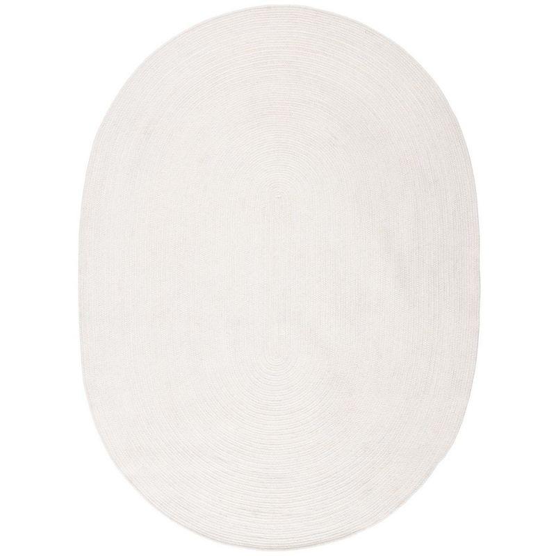 Braided BRD901 Hand Woven Indoor Area Rug - Ivory - 8'x10' Oval - Safavieh