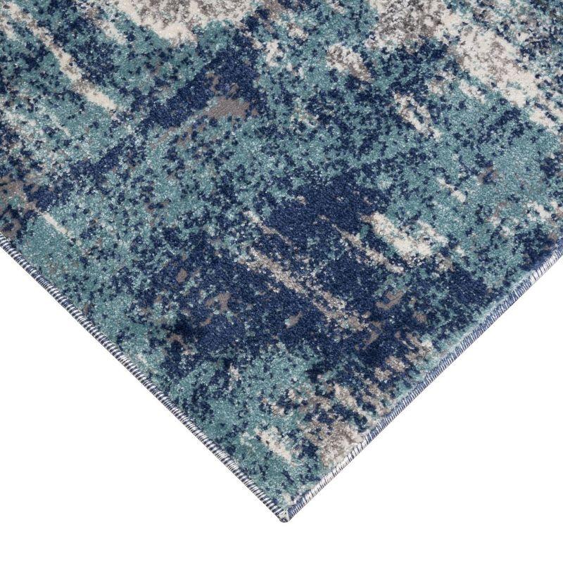 Abstract Elegance Blue 27" Synthetic Area Rug