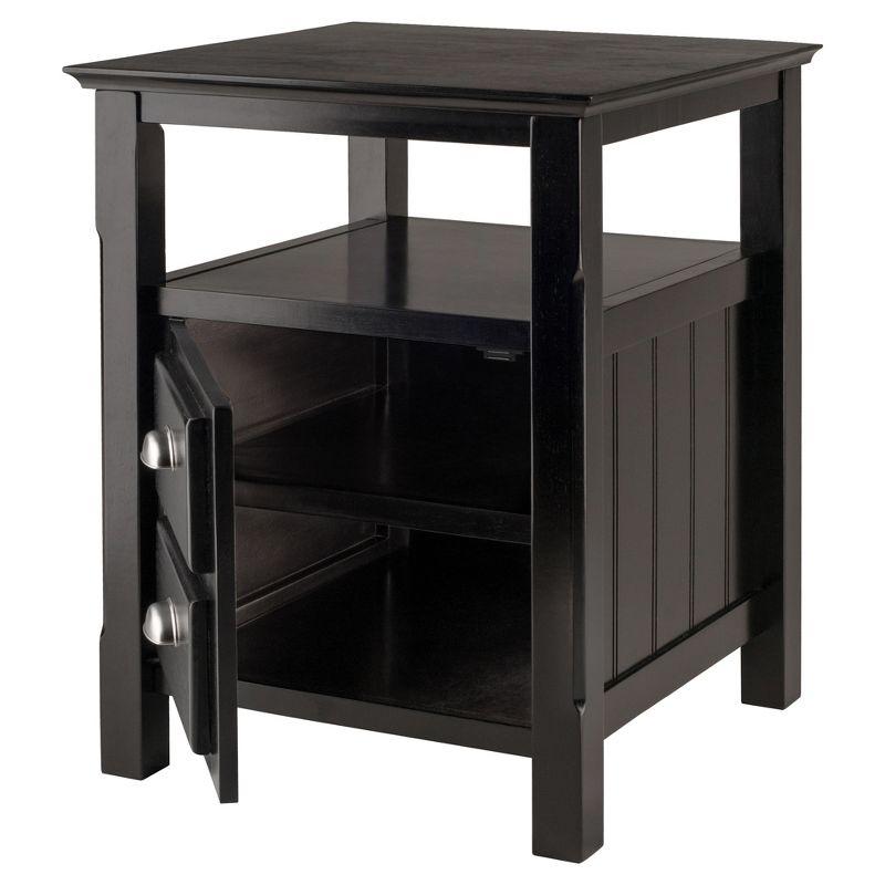 Timber Nightstand Black - Winsome: 2-Shelf Cabinet, Open Storage, Bedroom Furniture