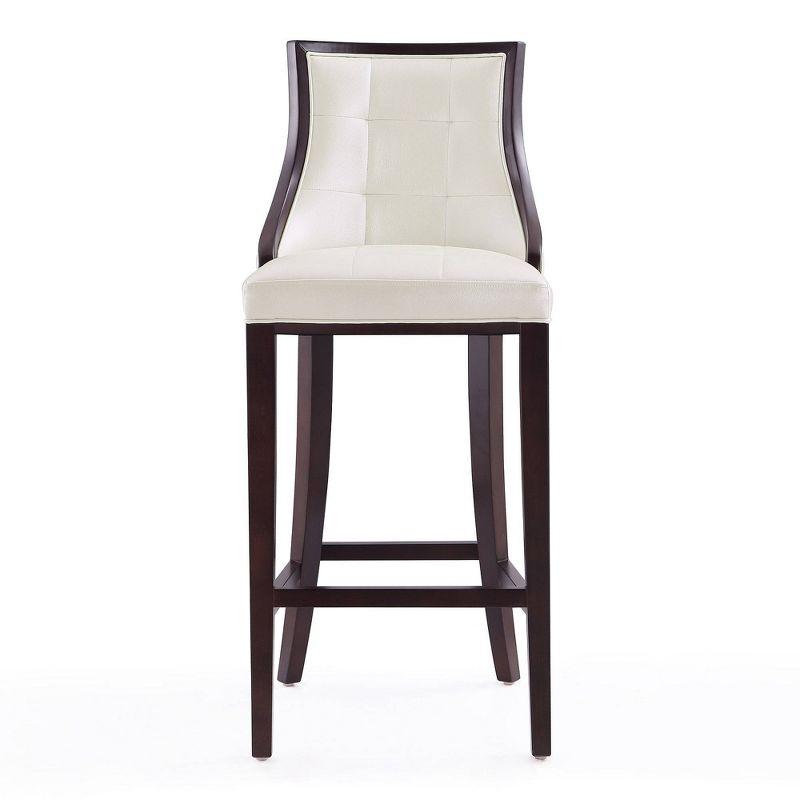 Elegant Pearl White and Walnut Beech Wood Barstool