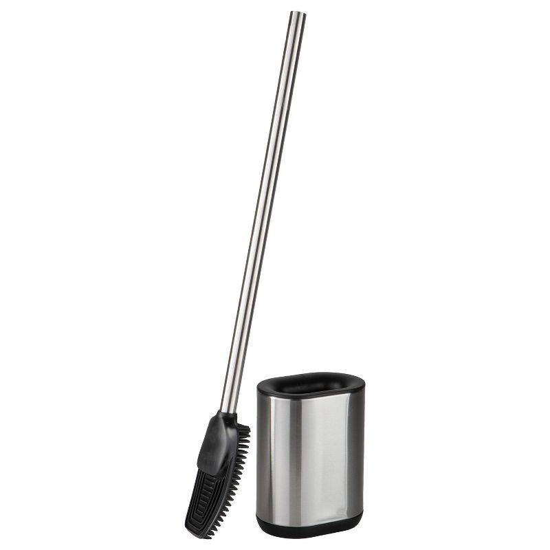 Toilet Brush Holder Stainless Steel/Black - Bath Bliss