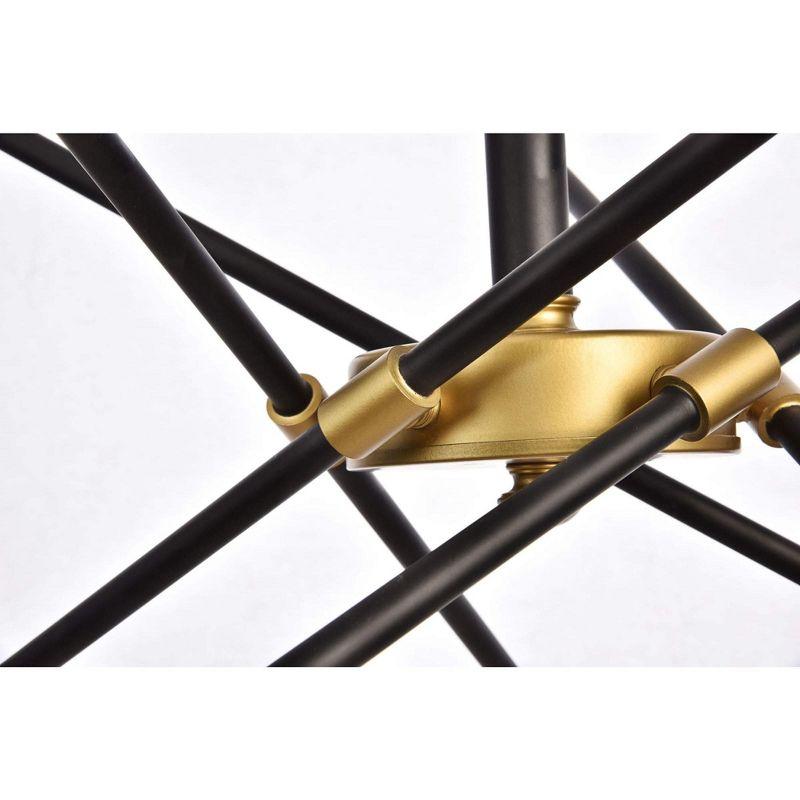 Elegant Lighting Axel Collection Chandelier D27.2 H32.5 Lt:10 Black and Brass Finish