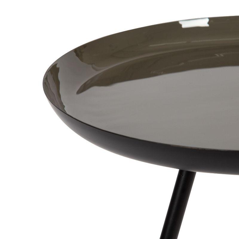 Kate and Laurel Laranya Round Metal Side Table, 15x15x22.5, Brown and Black