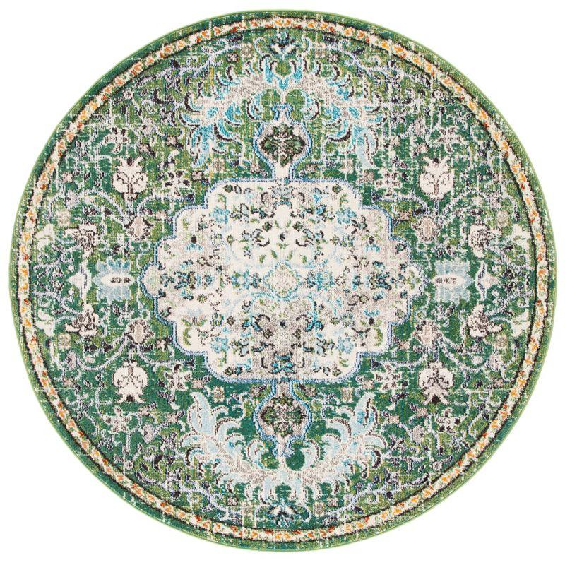 Madison MAD447 Power Loomed Area Rug - Green/Turquoise - 9' round - Safavieh.