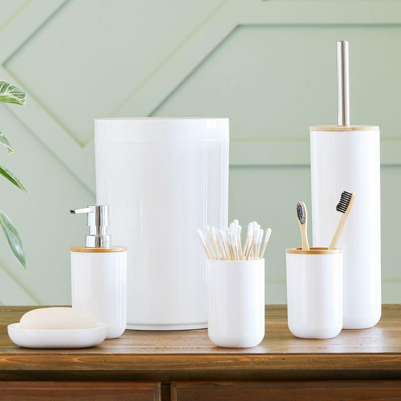 Home-Complete 6-Pc Bathroom Accessories Set, White