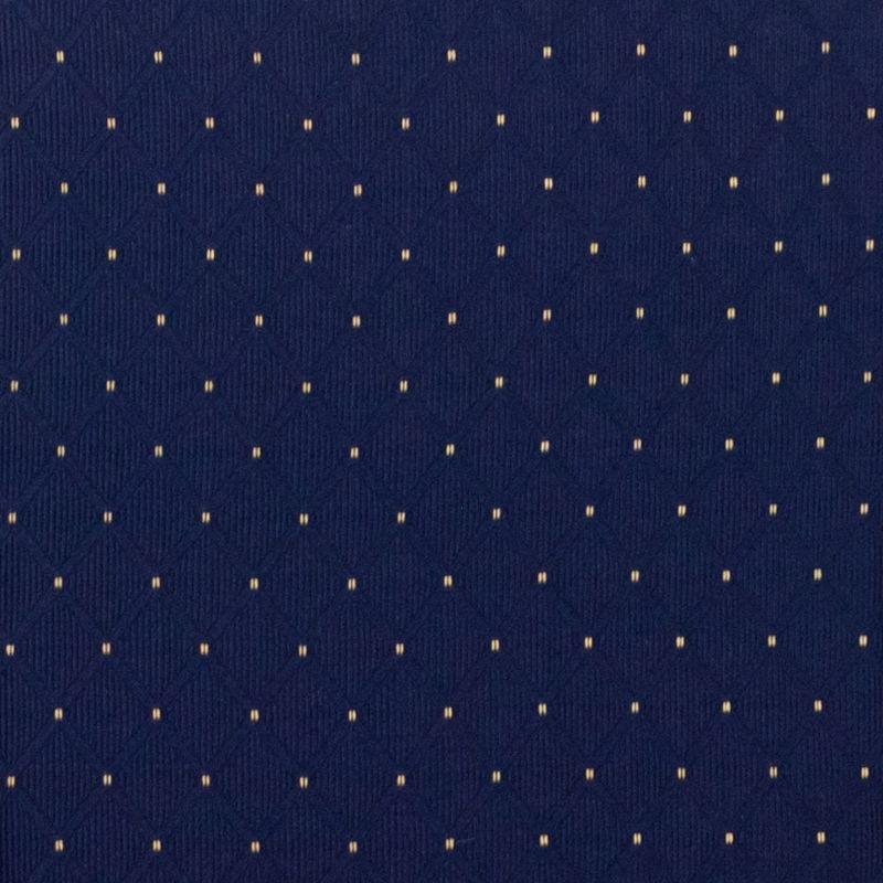 Flash Furniture HERCULES Series Crown Back Stacking Banquet Chair in Navy Blue Dot Patterned Fabric - Gold Vein Frame