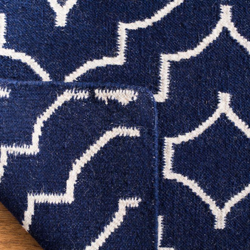 Dhurries DHU637 Hand Woven Area Rug - Navy/Ivory - 3'x5' - Safavieh.