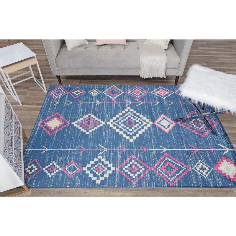 Bodrum Tribal Native Navy Area Rug