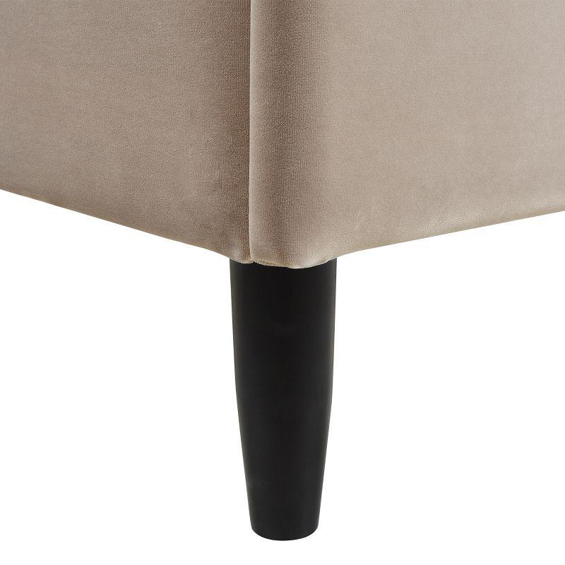 TiramisuBest King Vertical Tufted Headboard Bed Set, Mink Beige Velvet