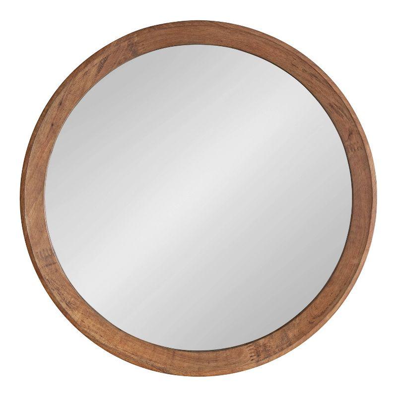 30" Hartman Round Wall Mirror Brown - Kate & Laurel All Things Decor