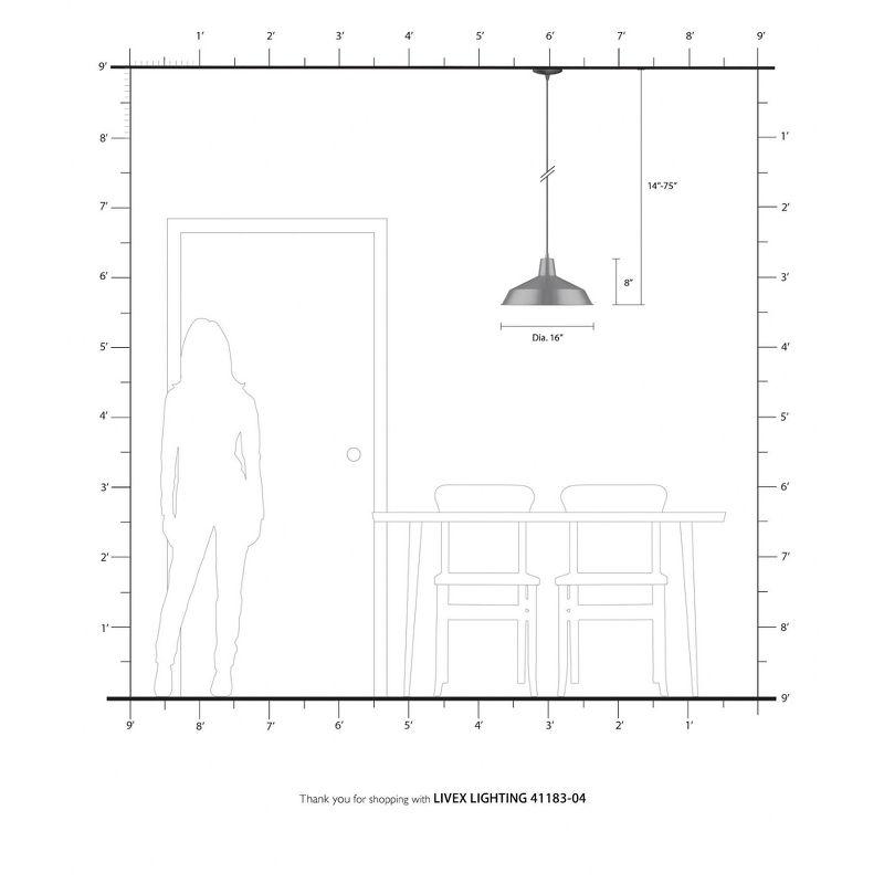 Livex Lighting Metal Shade 1 - Light Chandelier in  Black