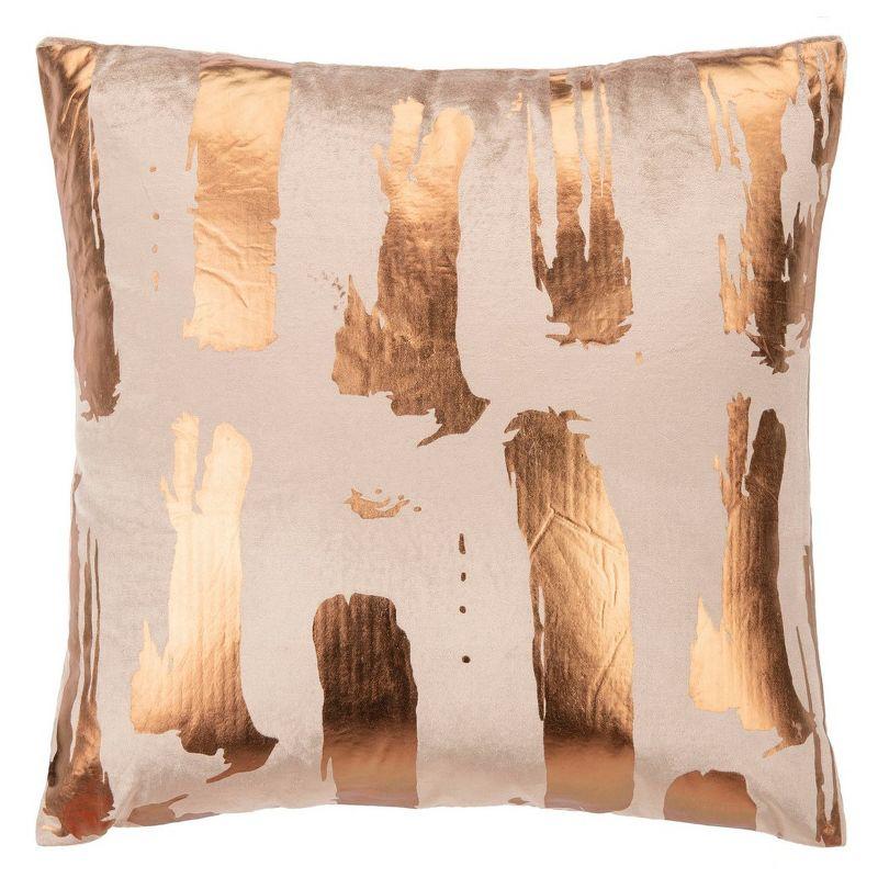 Hannia 19" Square Brown Cotton-Viscose Pillow