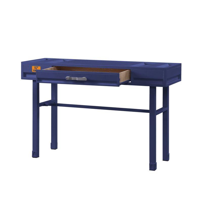 Cargo Vanity Table Blue with Drawer - Acme Furniture: Dressing Table, Metal Frame