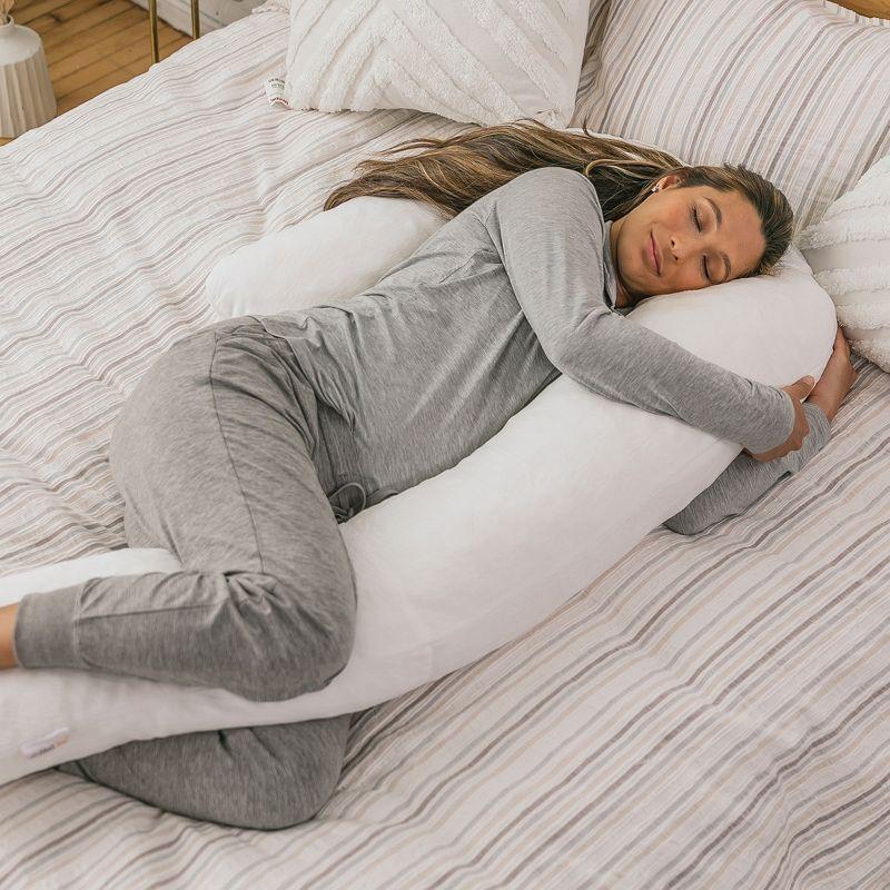 MedCline Therapeutic Full Body Pillow - Pillow for Side Sleepers - Shredded Memory Foam - Medium / Large - 5'2" & Above