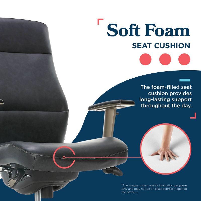 LZB Modern Baylor Executive Office Chair Black - La-Z-Boy: Ergonomic, Adjustable Arms, Cushioned