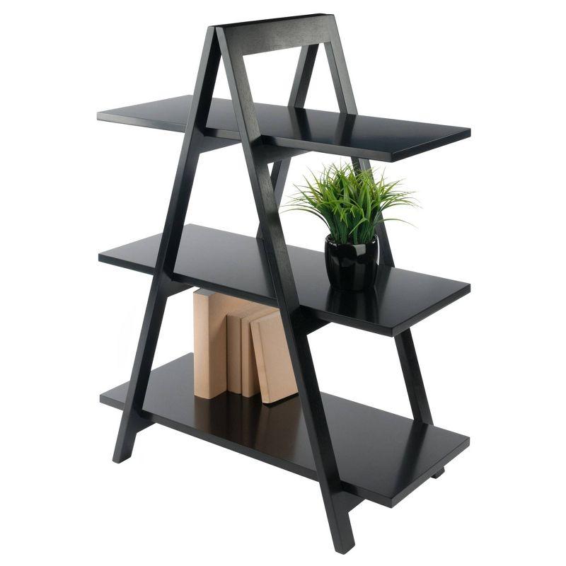 38.39" Aaron A Frame Shelf - Black - Winsome: Lacquered Wood Composite, 3-Tier Storage, Metal Hardware