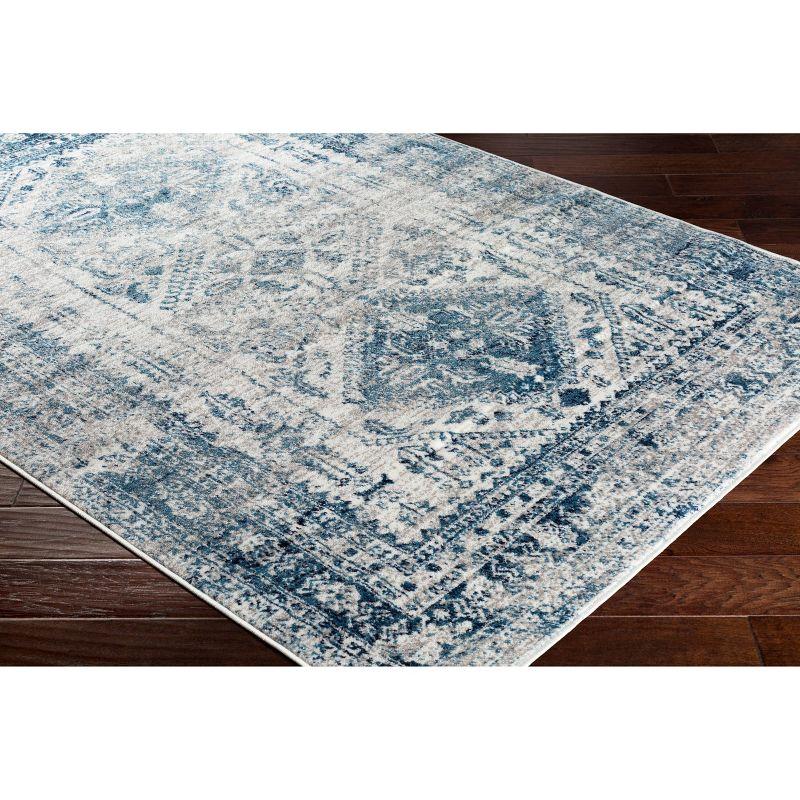 Livabliss 6'7" Square Melissa Traditional Rugs Blue: Medium Pile, Stain & Fade-Resistant, Indoor Use, 100% Polypropylene