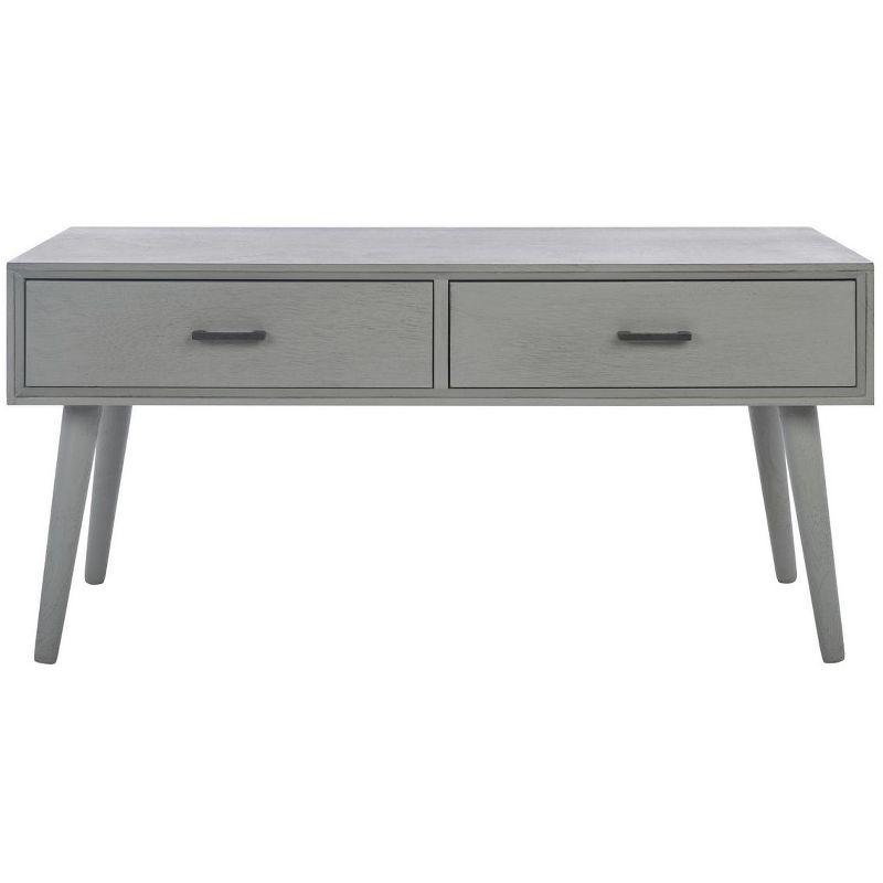 Mozart Mid-Century Coffee Table - Distressed Grey - Safavieh