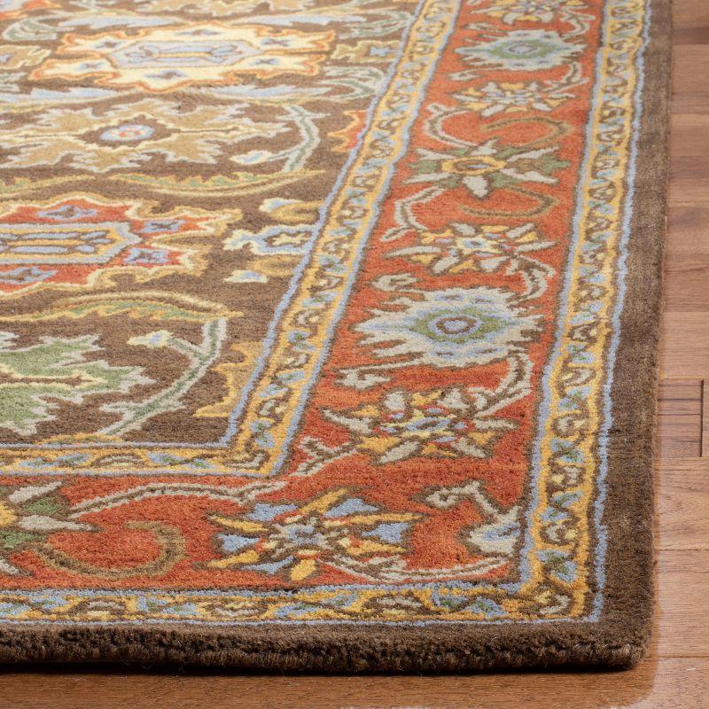 Heritage HG734 Handmade Area Rug - 7'6"x9'6" - Chocolate/Tangerine - Safavieh