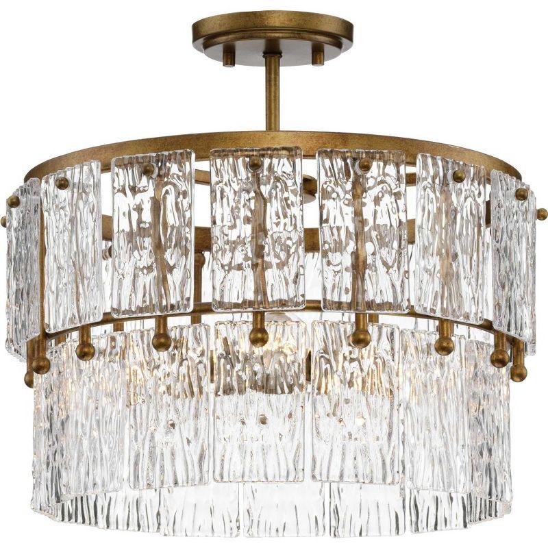 Chevall Gold Ombre Glass 3-Light Drum Pendant