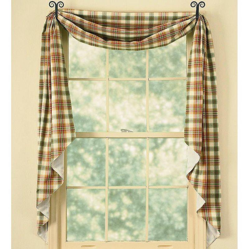 Lemon Pepper Plaid Cotton Fishtail Swag Valance