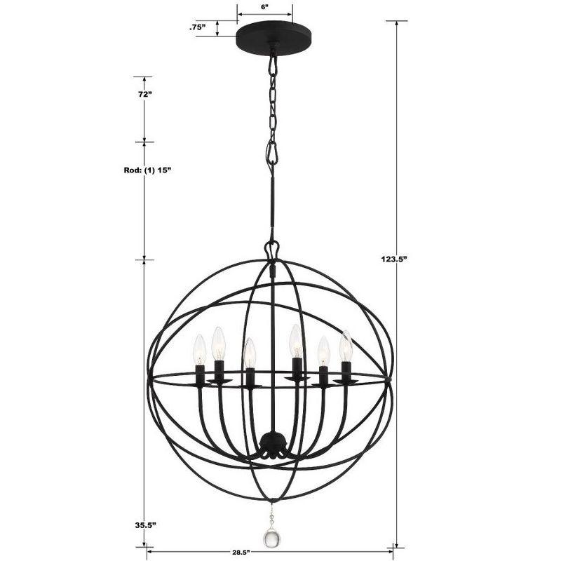 Crystorama Lighting Solaris 6 - Light Chandelier in  Black