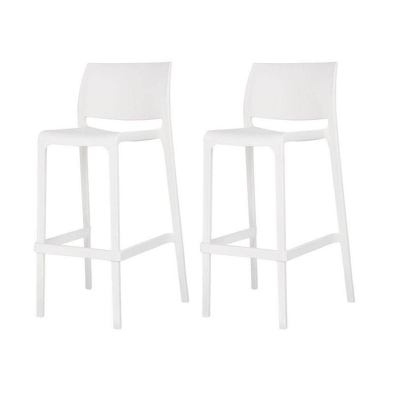 Sensilla 2pk Outdoor Stackable Bar Stools - White - Lagoon