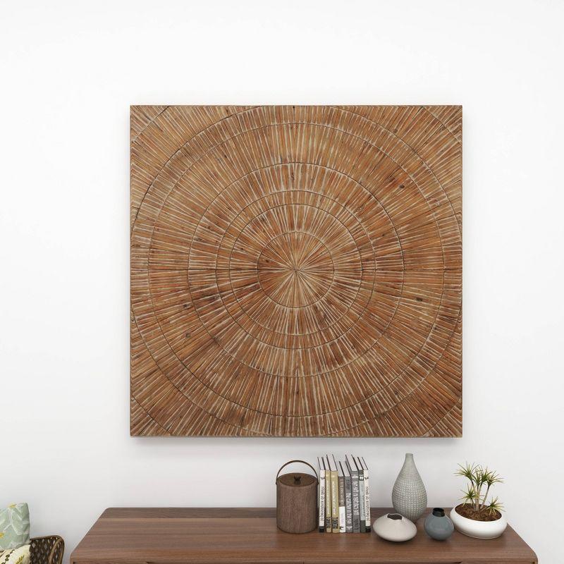 Wood Starburst Handmade Radial Wall Decor Brown - Olivia & May: Coastal Style, Abstract Art