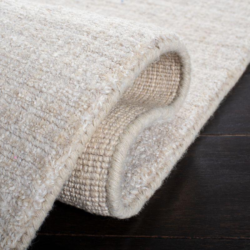 Hand-Knotted Beige Cotton Rectangular 6' x 9' Area Rug