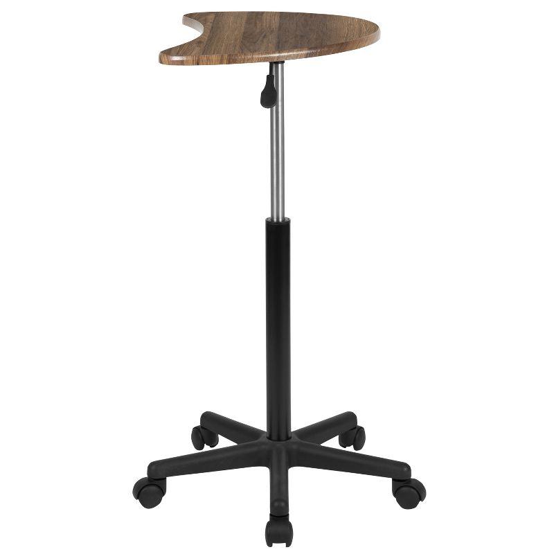 Flash Furniture Rustic Walnut Sit to Stand Mobile Laptop Computer Desk