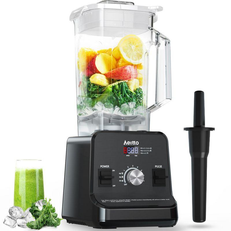 Aeitto 1500W Black Countertop Blender with 68oz Jar