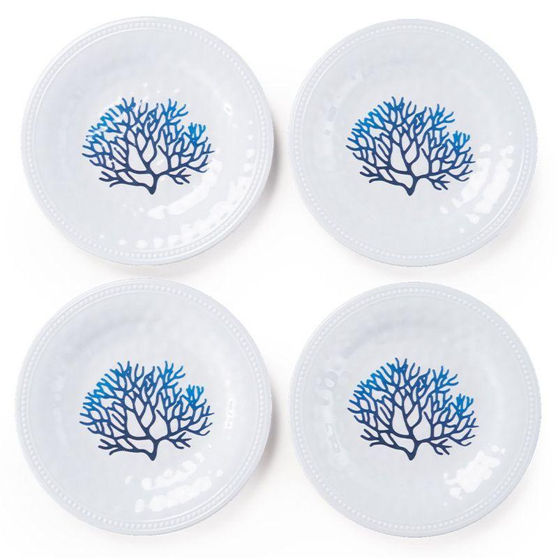 Coastal Coral Reef Melamine Salad Plates Set of 4