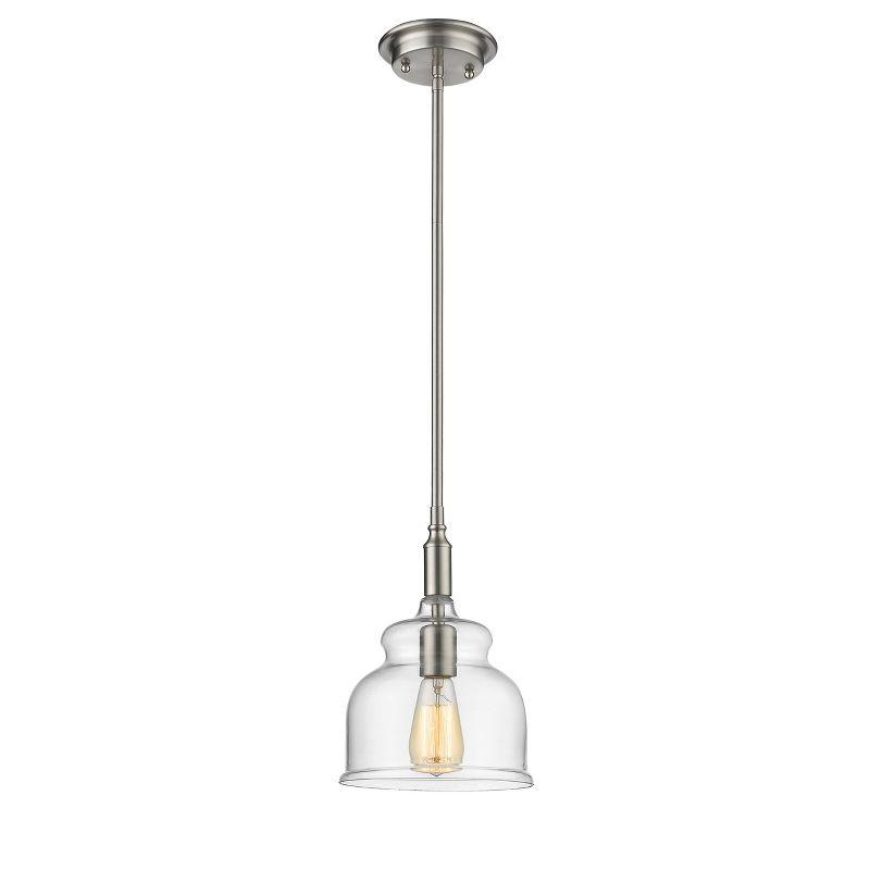 Chloe Lighting Zoe Transitional 1 Light Brushed Nickel Ceiling Mini Pendant 8" Wide