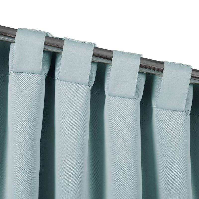 Blue Blackout Polyester Rod Pocket Curtain Panels