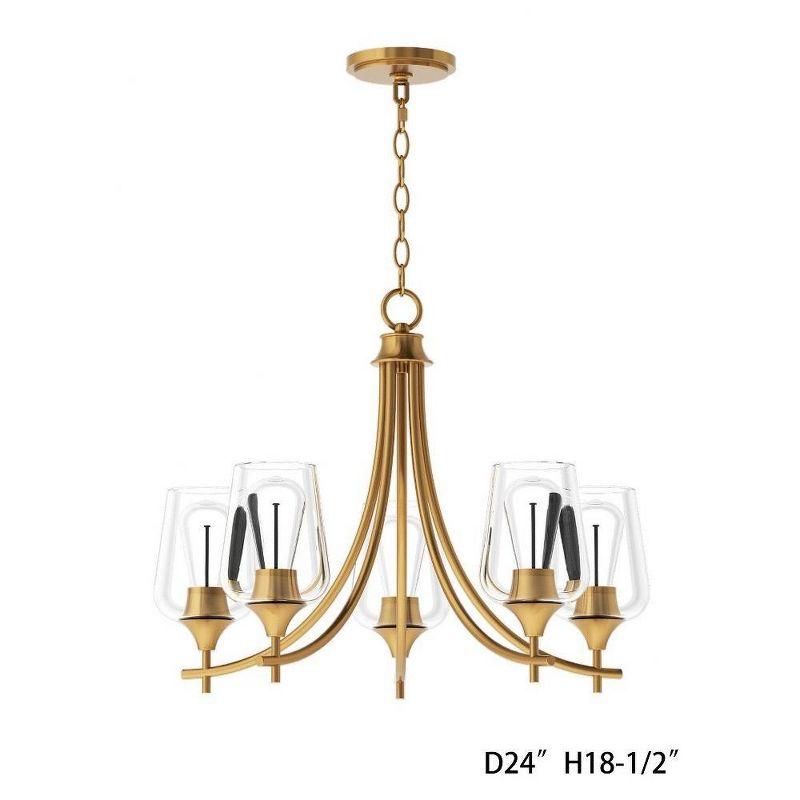 Savoy House Octave 5 - Light Chandelier in  Warm Brass