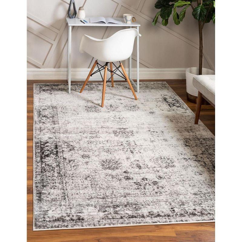 Elegant Gray Tufted Synthetic Area Rug for Indoor Use