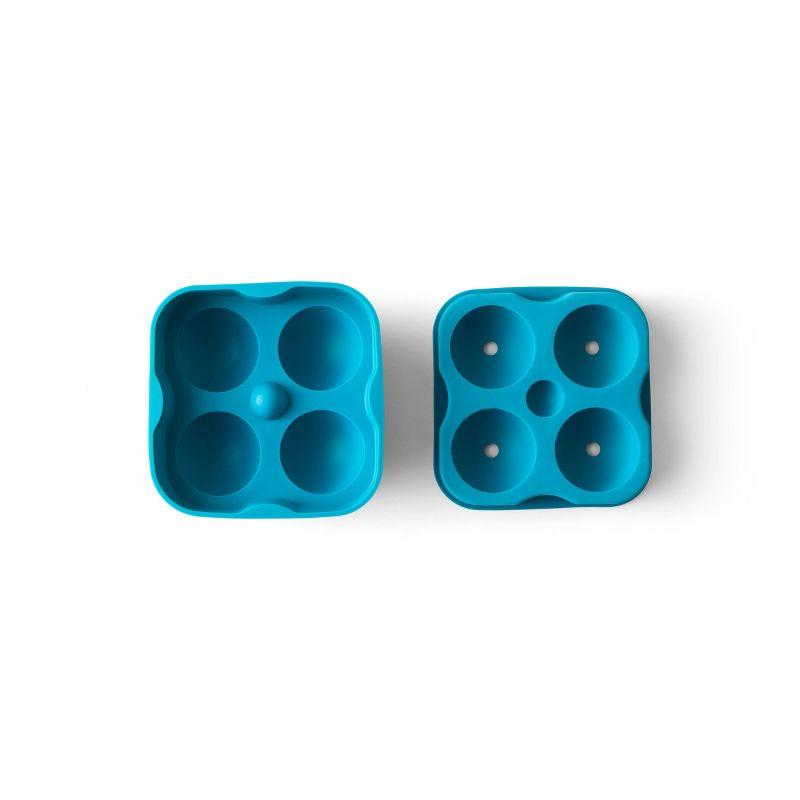 Houdini Ice Sphere Tray: Silicone Whiskey Ice Mold, Reusable  Dishwasher Safe, Turquoise Blue, 4 Cavities