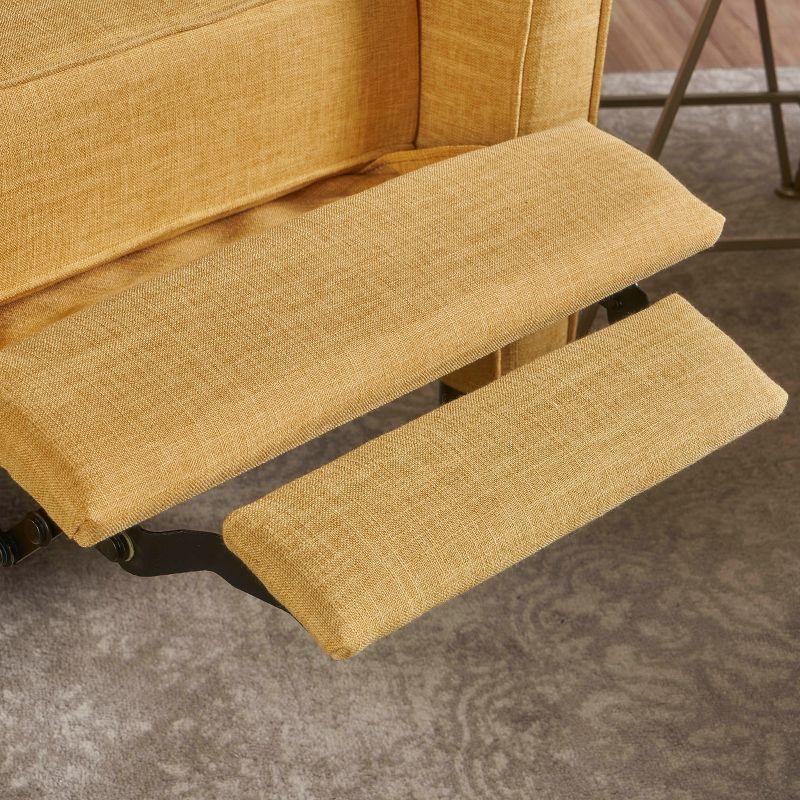 Mervynn Mid-Century Recliner - Muted Yellow - Christopher Knight Home: Beech Wood Legs, Tufted Back